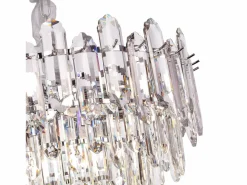 Lámpara de techo moderna de cristal para salón plateada - Redonda 50 cm - Las Vegas Plateado New
