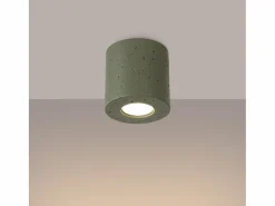 Sollux Lighting Lámpara de techo Orbis industrial de concreto - 1 fuentes luminosas - L.10 x A.10 cm - oliva Verde Clearance