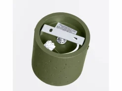 Sollux Lighting Lámpara de techo Orbis industrial de concreto - 1 fuentes luminosas - L.10 x A.10 cm - oliva Verde Clearance