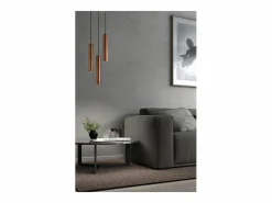 Lámpara Suspendida|Lámpara de techo TANIA estilo moderno - Alt. 33 cm - GU10 50W - base ø8 cm- acero y cobre- IP20