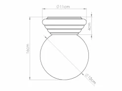 Lámpara de techo Zori minimalista de cerámica/vidrio vidriado - 1 fuentes luminosas - L.12 x A.12 cm -^Sollux Lighting Best