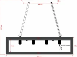 Lámpara industrial de madera OLIUS - metal 4 luces Alt. 31 cm - natural^OZAIA Discount