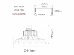 Plafón|Lámpara LED industrial UFO LENS DALI 150W 100-260V 5000K