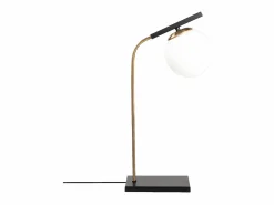 Lámpara mesa Art Déco metal y globo cristal YILDIZ - Ancho 25 x Alt. 55 cm -^OZAIA New