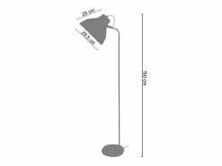 TOSEL Lámpara para Escritorio ,metal,Aluminio ,A150xD29xP40cm Plateado New