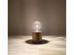 Sollux Lighting Lámpara De Mesa|Lámparas de escritorio Nalvado escandinavo de madera - 1 fuentes luminosas 4000K - L.10 x A.10 cm - madera natural