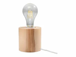 Sollux Lighting Lámpara De Mesa|Lámparas de escritorio Nalvado escandinavo de madera - 1 fuentes luminosas 4000K - L.10 x A.10 cm - madera natural