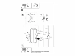Sollux Lighting Lámparas de pared Astix moderno de aluminio - 1 fuentes luminosas 4000K - L.3 x A.20 cm - Negro Clearance