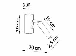 Sollux Lighting Lámparas de pared Astix moderno de aluminio - 1 fuentes luminosas 4000K - L.3 x A.20 cm - Blanco Best