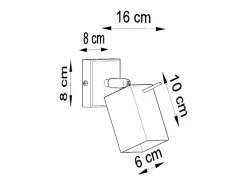 Sollux Lighting Lámparas de pared Briow moderno de acero - 1 fuentes luminosas 4000K - L.8 x A.8 cm - Blanco Discount
