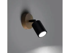 Sollux Lighting Lámparas de pared Flare moderno de acero/madera - 1 fuentes luminosas 4000K - L.16 x A.16 cm - madera negra Negro Outlet