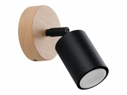 Sollux Lighting Lámparas de pared Flare moderno de acero/madera - 1 fuentes luminosas 4000K - L.16 x A.16 cm - madera negra Negro Outlet