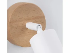 Sollux Lighting Aplique Para Pared|Lámparas de pared Flare moderno de acero/madera - 1 fuentes luminosas 3000K - L.16 x A.16 cm - madera blanca