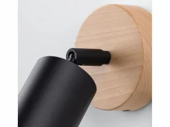 Lámparas de pared Flare moderno de acero/madera - 1 fuentes luminosas 3000K - L.16 x A.16 cm - madera negra^Sollux Lighting Best