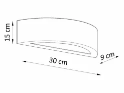 Sollux Lighting Lámparas de pared Gloim moderno de cerámica - 1 fuentes luminosas 3000K - L.30 x A.15 cm - Blanco Discount