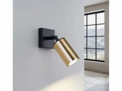 Sollux Lighting Lámparas de pared Glois moderno de acero - 1 fuentes luminosas 4000K - L.8 x A.18,5 cm - oro Negro Discount