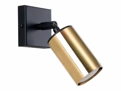 Sollux Lighting Lámparas de pared Glois moderno de acero - 1 fuentes luminosas 4000K - L.8 x A.18,5 cm - oro Negro Discount
