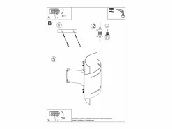 Sollux Lighting Lámparas de pared Ignisra moderno de acero - 1 fuentes luminosas 4000K - L.21 x A.23 cm - Negro