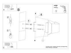 Sollux Lighting Aplique Para Pared|Lámparas de pared Litim moderno de acero - 1 fuentes luminosas 4000K - L.12 x A.12 cm -