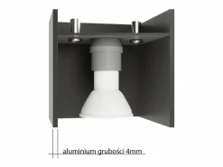 Sollux Lighting Lámparas de pared Quadx maxi moderno de aluminio - 2 fuentes luminosas 4000K - L.20 x A.10 cm - Negro Hot