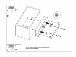 Sollux Lighting Lámparas de pared Quadx maxi moderno de aluminio - 2 fuentes luminosas 4000K - L.20 x A.10 cm - Negro Hot