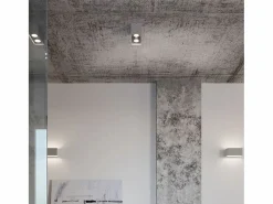 Sollux Lighting Lámparas de pared Quadx maxi moderno de aluminio - 2 fuentes luminosas 4000K - L.20 x A.10 cm - Negro Hot