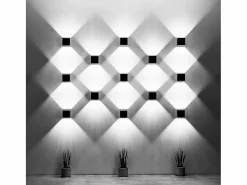 Sollux Lighting Aplique Para Pared|Lámparas de pared Quadx moderno de aluminio - 1 fuentes luminosas 3000K - L.10 x A.10 cm -