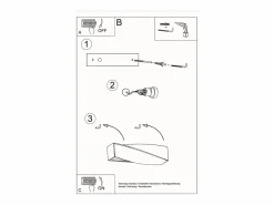 Sollux Lighting Aplique Para Pared|Lámparas de pared Sigmonix mini moderno de cerámica/vidrio - 1 fuentes luminosas 3000K - L.35 x A.12 cm -