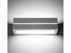 Sollux Lighting Lámparas de pared Solara line moderno de cerámica - 1 fuentes luminosas 3000K - L.32,5 x A.9,5 cm - Blanco Clearance
