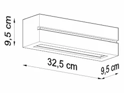 Sollux Lighting Lámparas de pared Solara line moderno de cerámica - 1 fuentes luminosas 3000K - L.32,5 x A.9,5 cm - Blanco Clearance