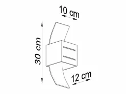 Sollux Lighting Aplique Para Pared|Lámparas de pared Solenix moderno de aluminio/vidrio - 1 fuentes luminosas 4000K - L.10 x A.30 cm -
