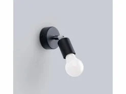 Sollux Lighting Lámparas de pared Synfex minimalista de acero - 1 fuentes luminosas 3000K - L.8 x A.14 cm - Negro Sale