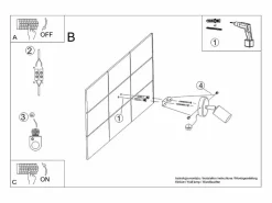 Sollux Lighting Lámparas de pared Synfex minimalista de acero - 1 fuentes luminosas 3000K - L.8 x A.14 cm - Negro Sale