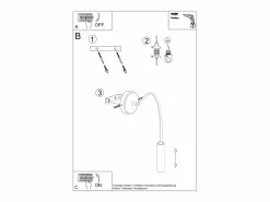 Sollux Lighting Lámparas de pared Xilar moderno de acero - 1 fuentes luminosas 3000K - L.8 x A.52 cm - Negro Sale