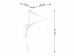 Sollux Lighting Lámparas de pared Zaltonia moderno de acero - 1 fuentes luminosas 3000K - L.15 x A.31 cm - Blanco