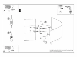 Sollux Lighting Lámparas de pared Zaltonia moderno de acero - 1 fuentes luminosas 3000K - L.15 x A.31 cm - Blanco