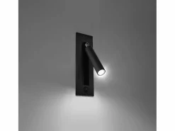 Sollux Lighting Lámparas de pared Zarenex moderno de acero - 1 fuentes luminosas 4000K - L.6,5 x A.20 cm - Negro