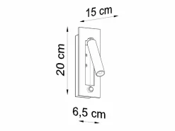 Sollux Lighting Lámparas de pared Zarenex moderno de acero - 1 fuentes luminosas 4000K - L.6,5 x A.20 cm - Negro