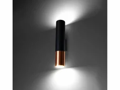 Sollux Lighting Lámparas de pared Zarpex moderno de acero - 2 fuentes luminosas 4000K - L.6 x A.29 cm - /cobre Negro New