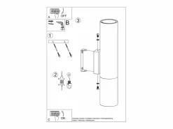 Sollux Lighting Lámparas de pared Zarpex moderno de acero - 2 fuentes luminosas 4000K - L.6 x A.29 cm - /cobre Negro New