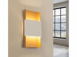 Sollux Lighting Lámparas de pared Zelfon moderno de acero - 2 fuentes luminosas 3000K - L.20 x A.40 cm - oro/blanco Dorado Sale