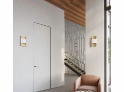 Sollux Lighting Lámparas de pared Zelfon moderno de acero - 2 fuentes luminosas 3000K - L.20 x A.40 cm - oro/blanco Dorado Sale