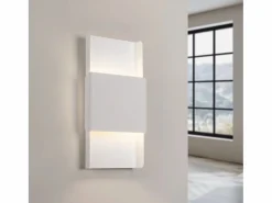 Sollux Lighting Plafón|Lámparas de pared Zelfon moderno de acero - 2 fuentes luminosas 4000K - L.20 x A.40 cm -