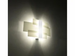 Sollux Lighting Lámparas de pared Zelora moderno de acero/vidrio - 2 fuentes luminosas 4000K - L.42 x A.23 cm - Blanco Sale