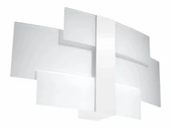 Sollux Lighting Lámparas de pared Zelora moderno de acero/vidrio - 2 fuentes luminosas 4000K - L.42 x A.23 cm - Blanco Sale