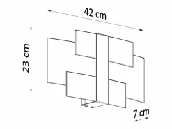 Sollux Lighting Lámparas de pared Zelora moderno de acero/vidrio - 2 fuentes luminosas 4000K - L.42 x A.23 cm - Blanco Sale