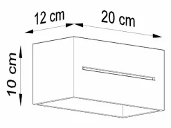 Sollux Lighting Lámparas de pared Zorbo maxi moderno de aluminio - 2 fuentes luminosas 3000K - L.20 x A.10 cm - Negro Clearance