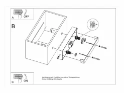 Sollux Lighting Lámparas de pared Zorbo maxi moderno de aluminio - 2 fuentes luminosas 3000K - L.20 x A.10 cm - Negro Clearance