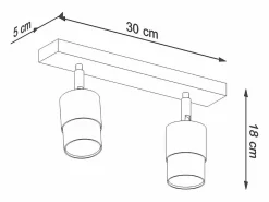 Sollux Lighting Plafón|Lámparas de techo Alvor moderno de acero - 2 fuentes luminosas 4000K - L.30 x A.18 cm - /cromo