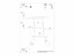 Sollux Lighting Plafón|Lámparas de techo Alvor moderno de acero - 2 fuentes luminosas 4000K - L.30 x A.18 cm - /cromo